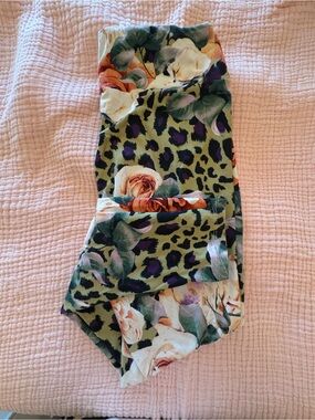 LuLaRoe Floral & Animal Print Green, Purple, Black, size TC fits large to xl